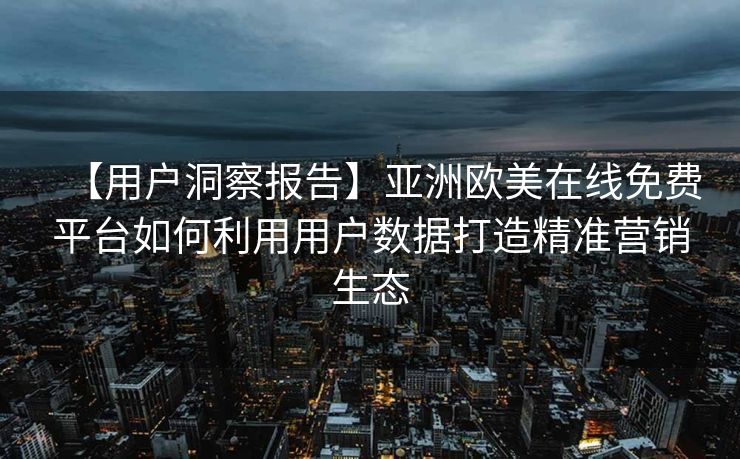 【用户洞察报告】亚洲欧美在线免费平台如何利用用户数据打造精准营销生态 【用户洞察报告】亚洲欧美在线免费平台如何利用用户数据打造精准营销生态